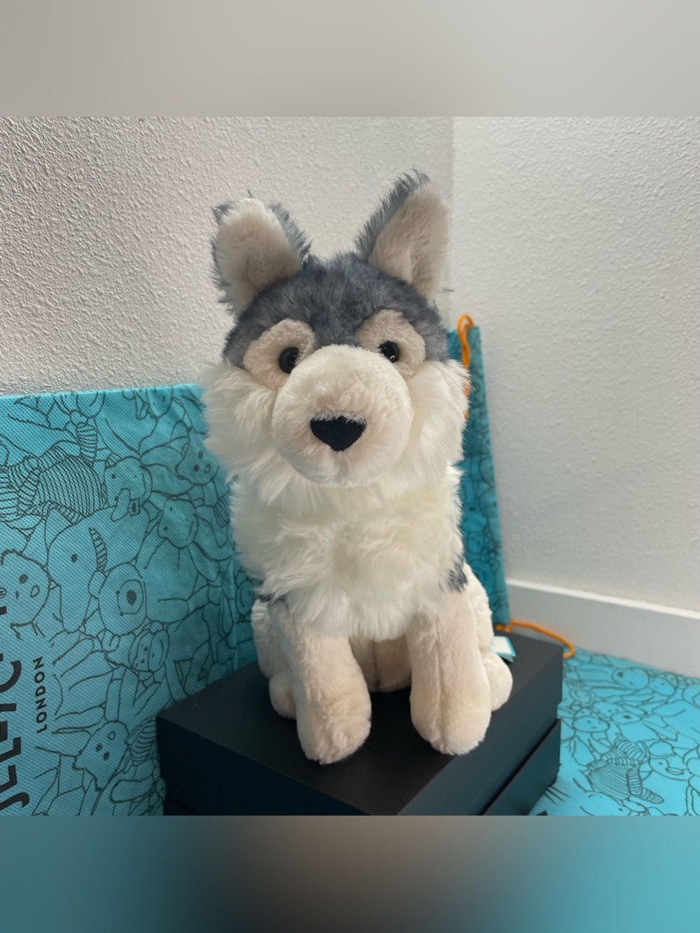 RETIRED New Jellycat Jackson Husky Dog Puppy 10” Gorgeous Fur ~ hard to find